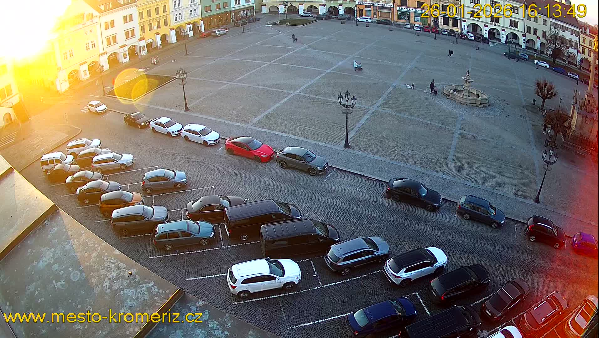 Kroměříž , (Velké náměstí ) Great Square East View Live Cam - Kromeriz, Zlin, Czechia