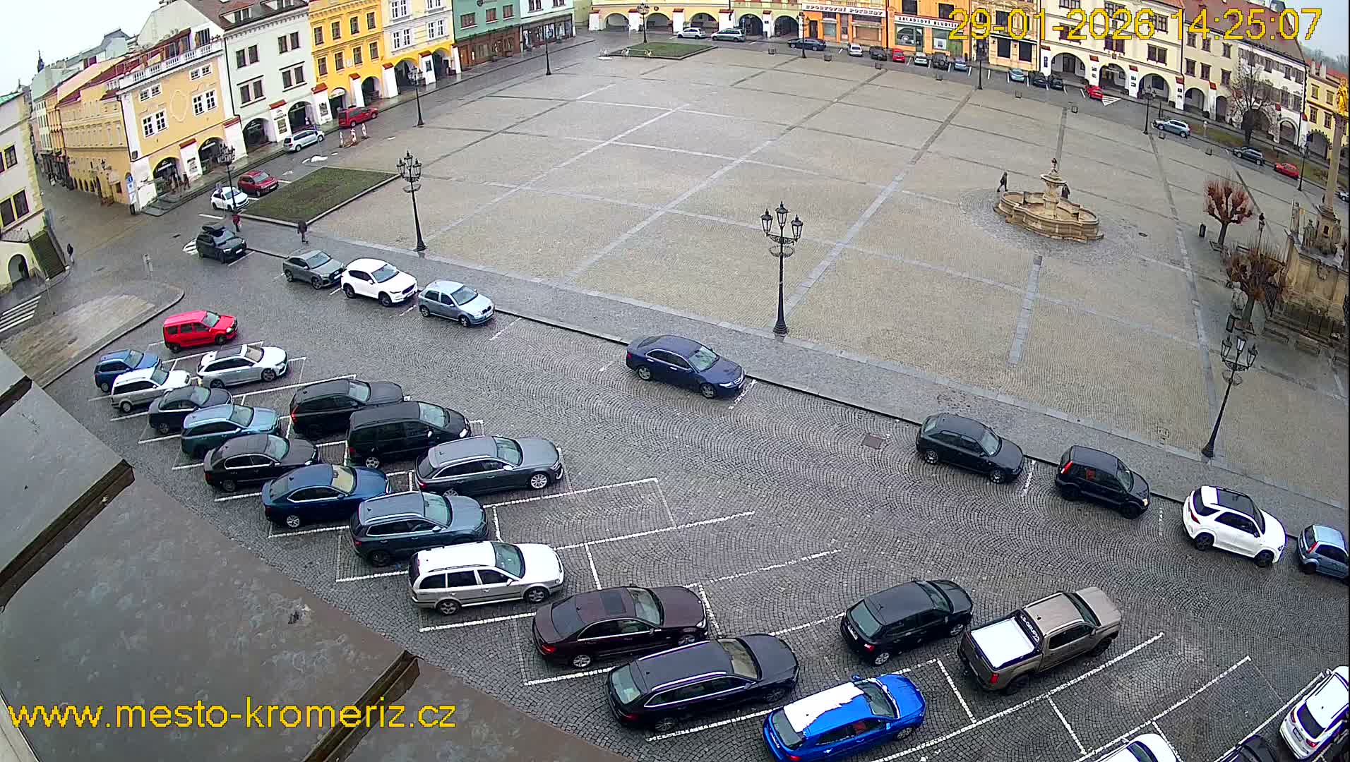 Kroměříž , (Velké náměstí ) Great Square East View Live Cam - Kromeriz, Zlin, Czechia