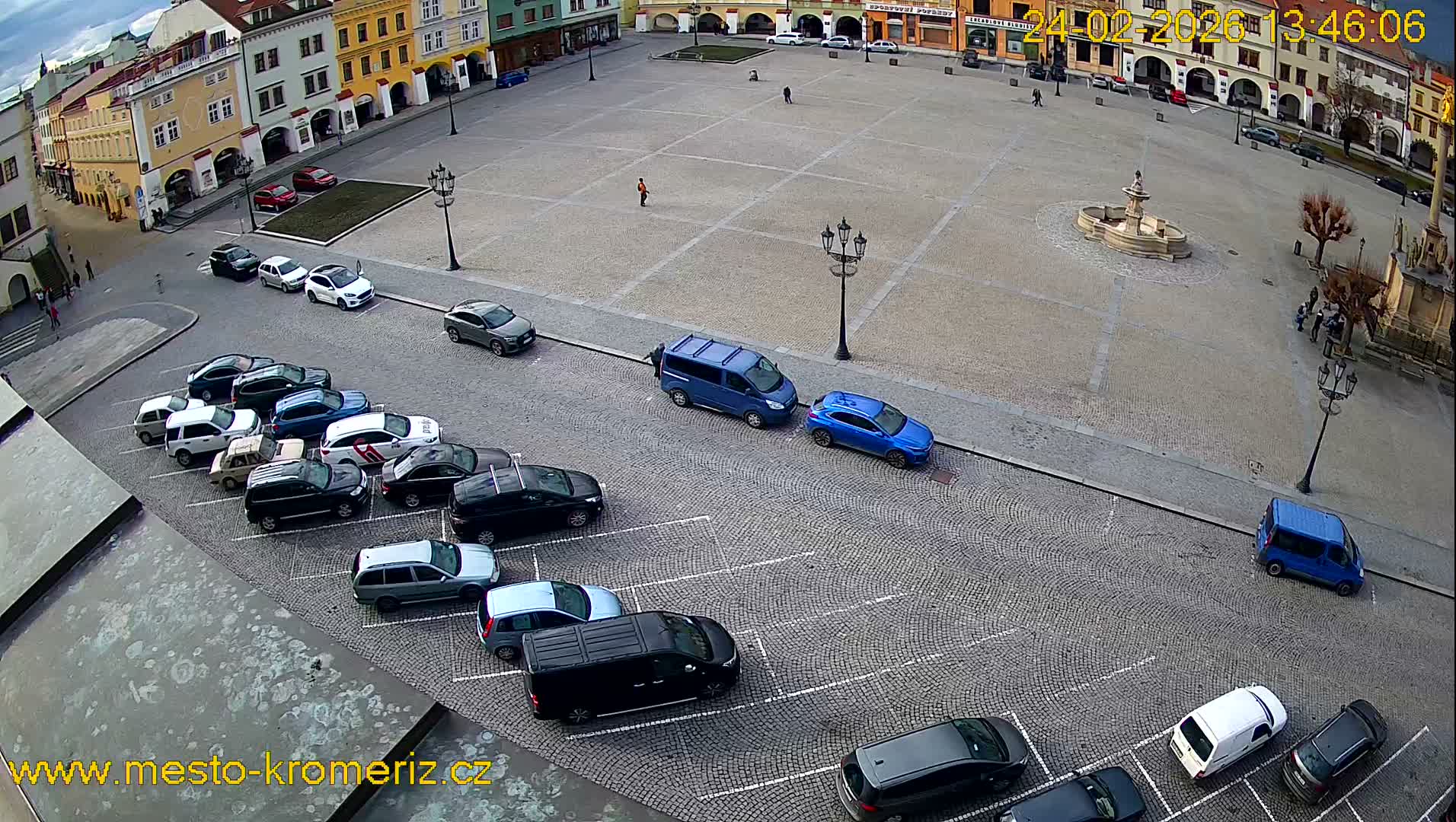 Kroměříž , (Velké náměstí ) Great Square East View Live Cam - Kromeriz, Zlin, Czechia