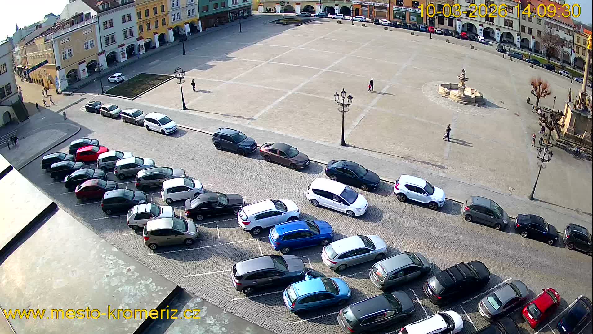 Kroměříž , (Velké náměstí ) Great Square East View Live Cam - Kromeriz, Zlin, Czechia