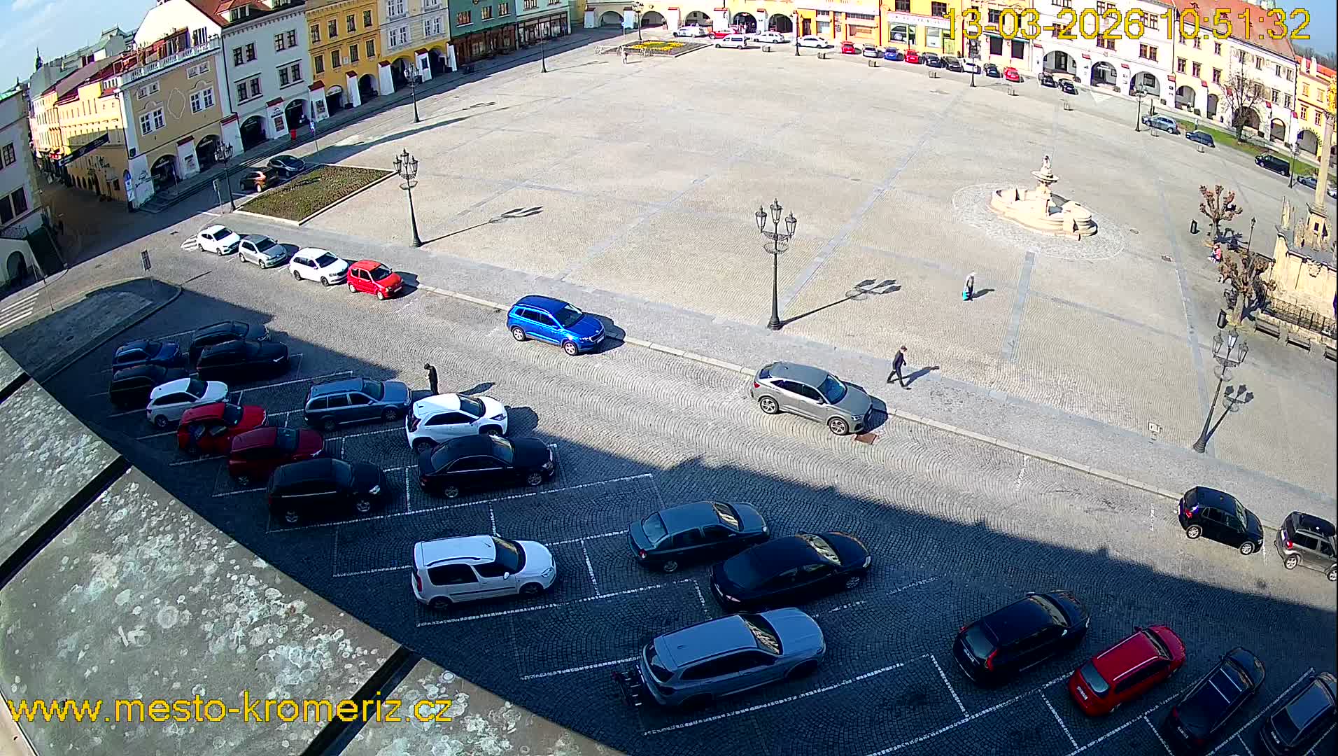 Kroměříž , (Velké náměstí ) Great Square East View Live Cam - Kromeriz, Zlin, Czechia