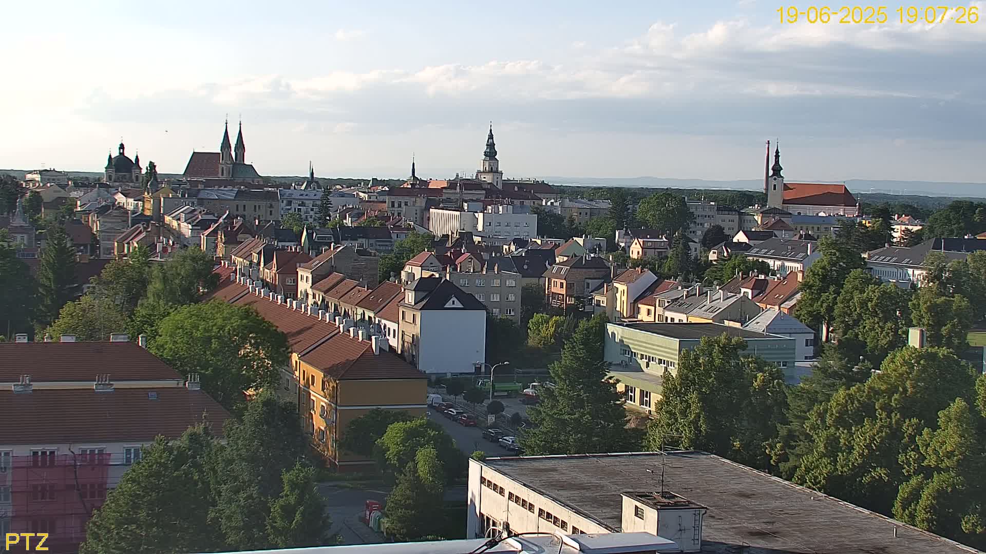 Kroměříž  PTZ Rotary Panaromic Skyline Live Cam - Kromeriz, Zlin, Czechia