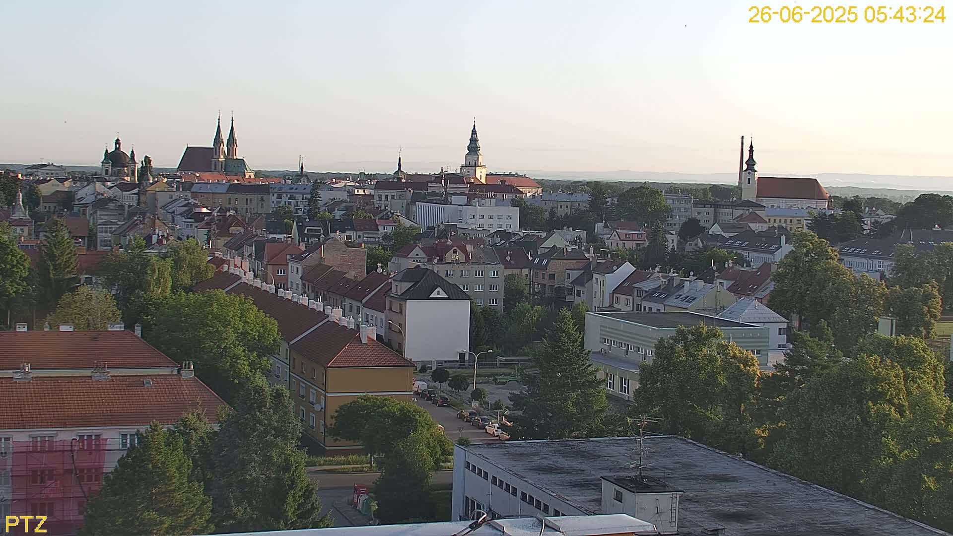 Kroměříž  PTZ Rotary Panaromic Skyline Live Cam - Kromeriz, Zlin, Czechia