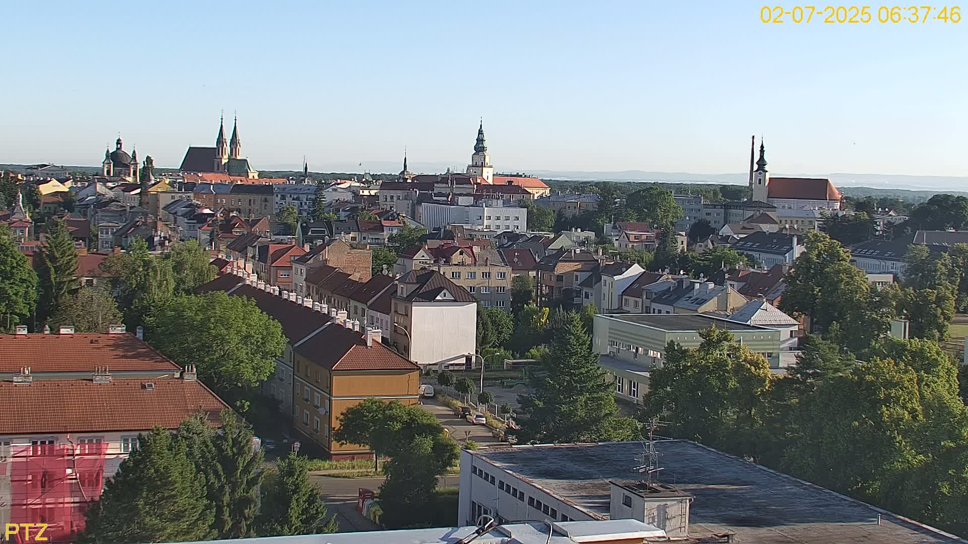 Kroměříž  PTZ Rotary Panaromic Skyline Live Cam - Kromeriz, Zlin, Czechia