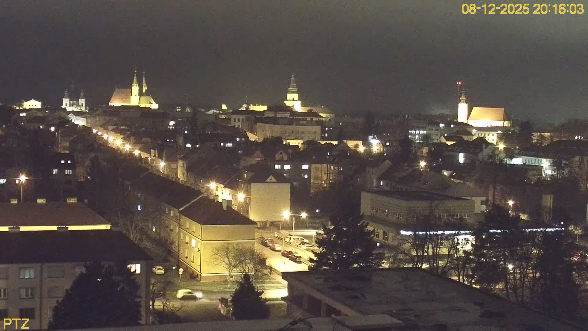 Kroměříž  PTZ Rotary Panaromic Skyline Live Cam - Kromeriz, Zlin, Czechia