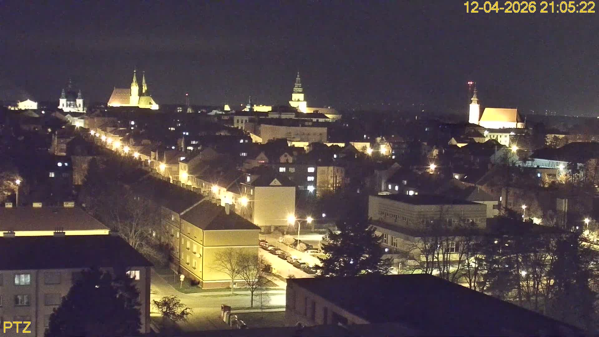 Kroměříž  PTZ Rotary Panaromic Skyline Live Cam - Kromeriz, Zlin, Czechia