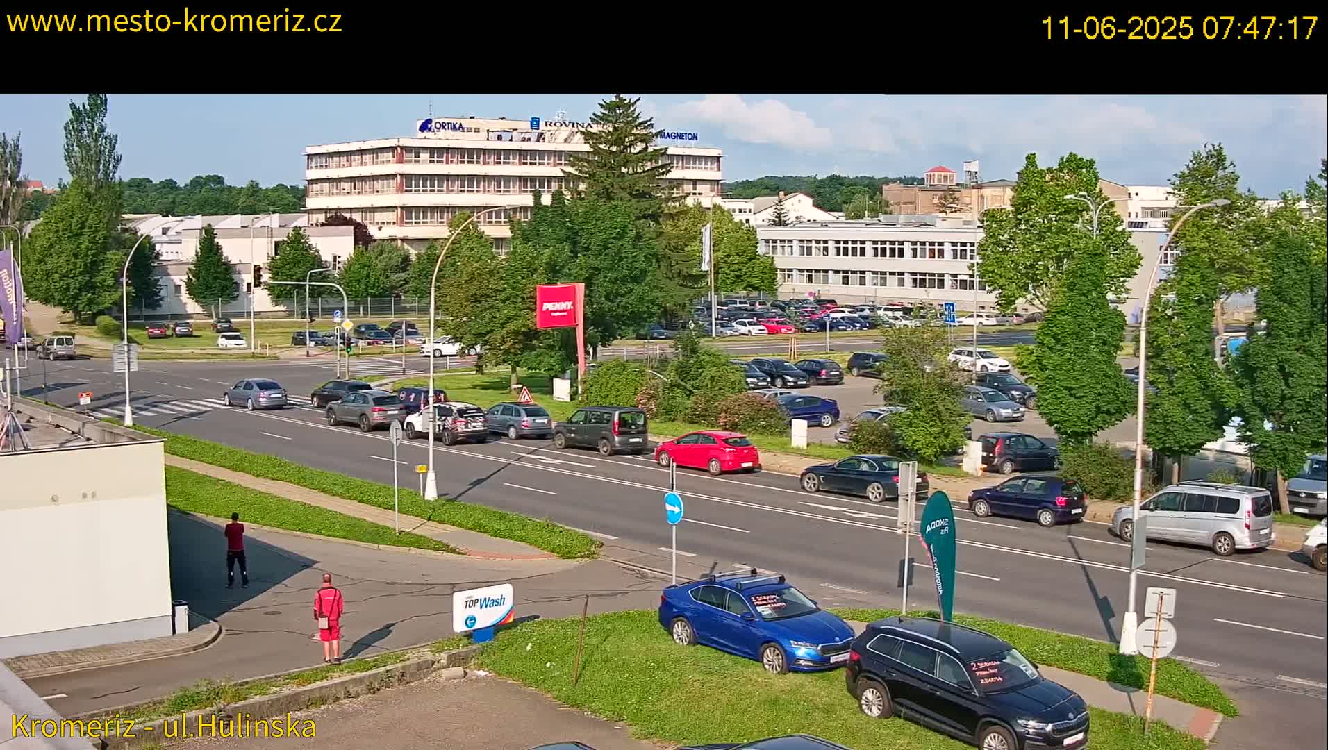 Kroměříž ,  Hulínská & Kaplanova & Čelakovského Intersection Live Cam -  Kromeriz, Zlin, Czechia