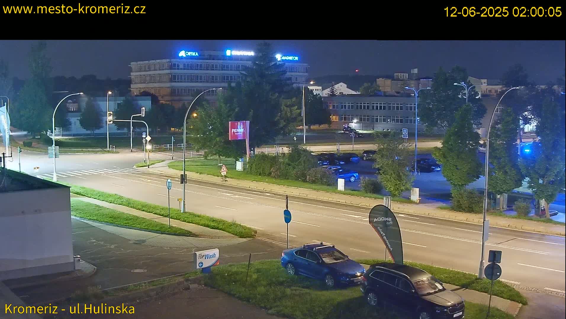 Kroměříž ,  Hulínská & Kaplanova & Čelakovského Intersection Live Cam -  Kromeriz, Zlin, Czechia