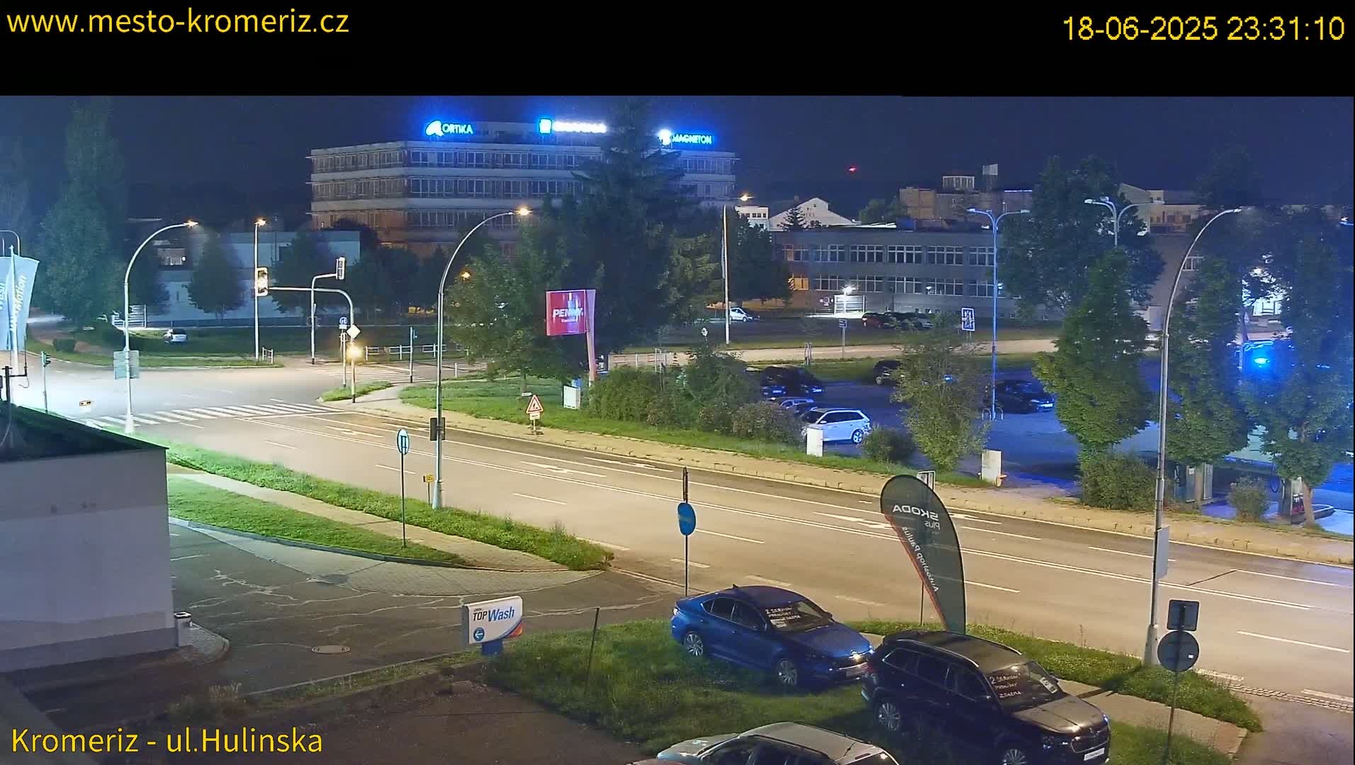 Kroměříž ,  Hulínská & Kaplanova & Čelakovského Intersection Live Cam -  Kromeriz, Zlin, Czechia