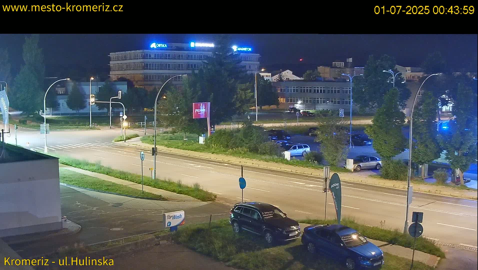 Kroměříž ,  Hulínská & Kaplanova & Čelakovského Intersection Live Cam -  Kromeriz, Zlin, Czechia