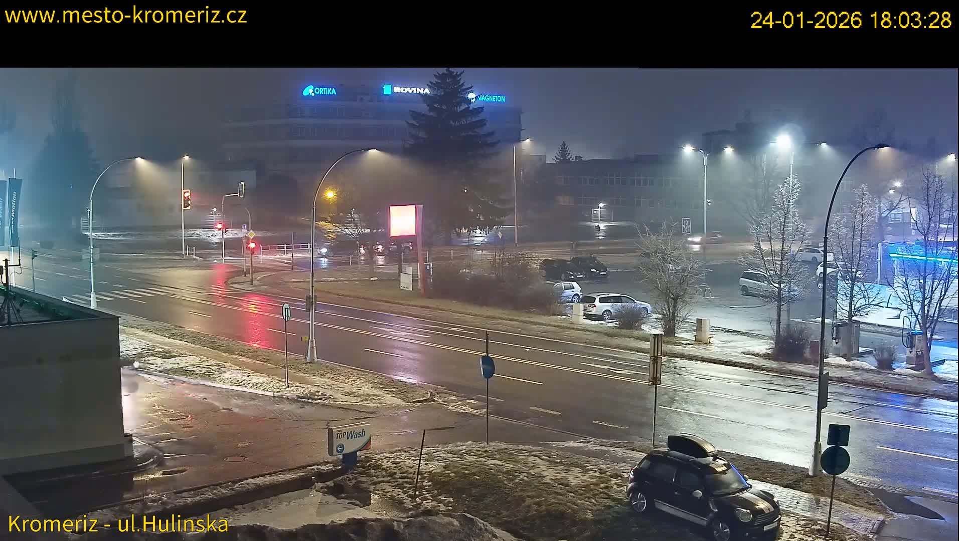Kroměříž ,  Hulínská & Kaplanova & Čelakovského Intersection Live Cam -  Kromeriz, Zlin, Czechia