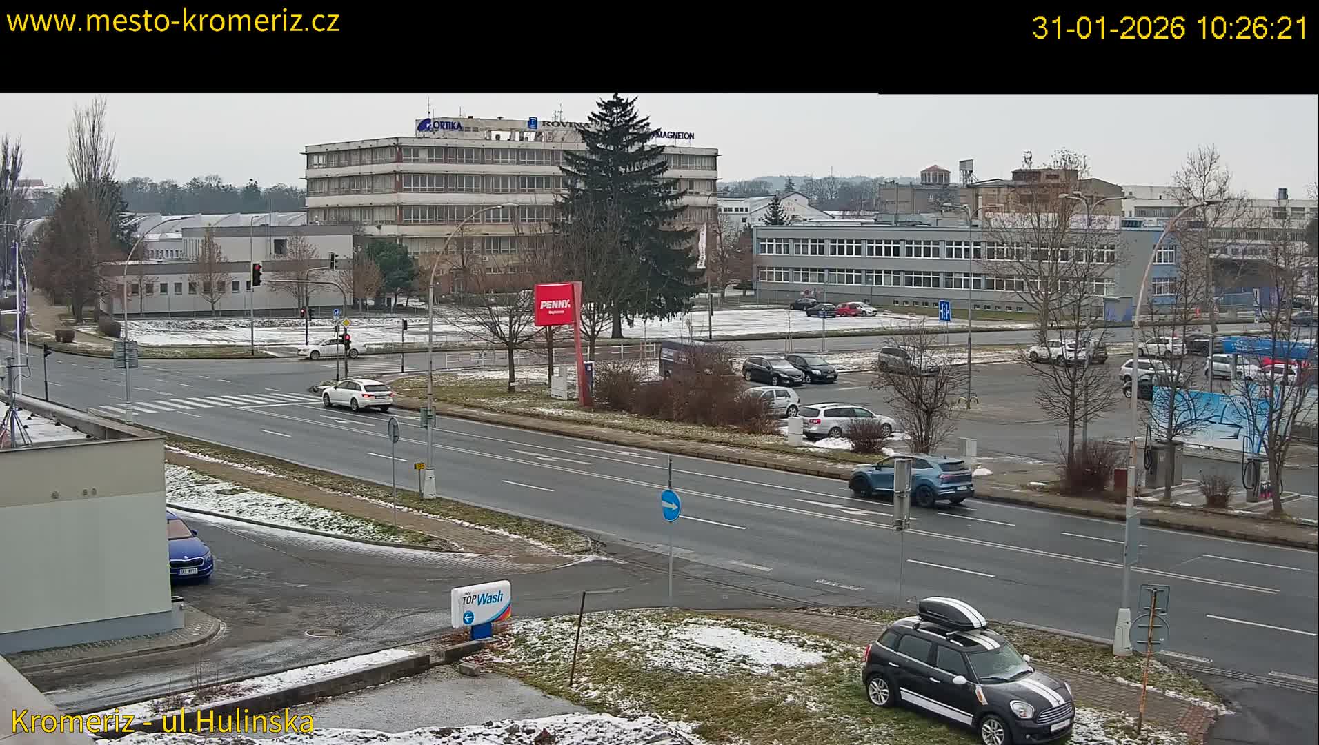Kroměříž ,  Hulínská & Kaplanova & Čelakovského Intersection Live Cam -  Kromeriz, Zlin, Czechia