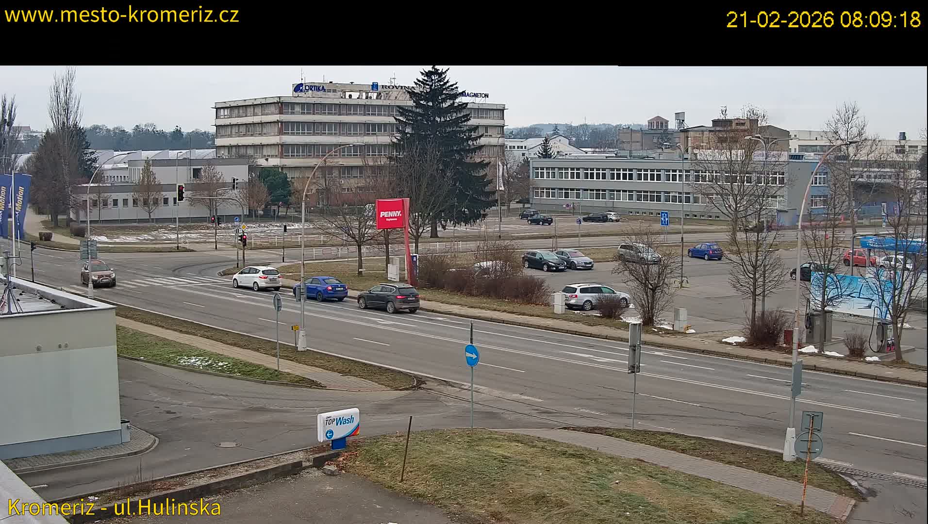 Kroměříž ,  Hulínská & Kaplanova & Čelakovského Intersection Live Cam -  Kromeriz, Zlin, Czechia
