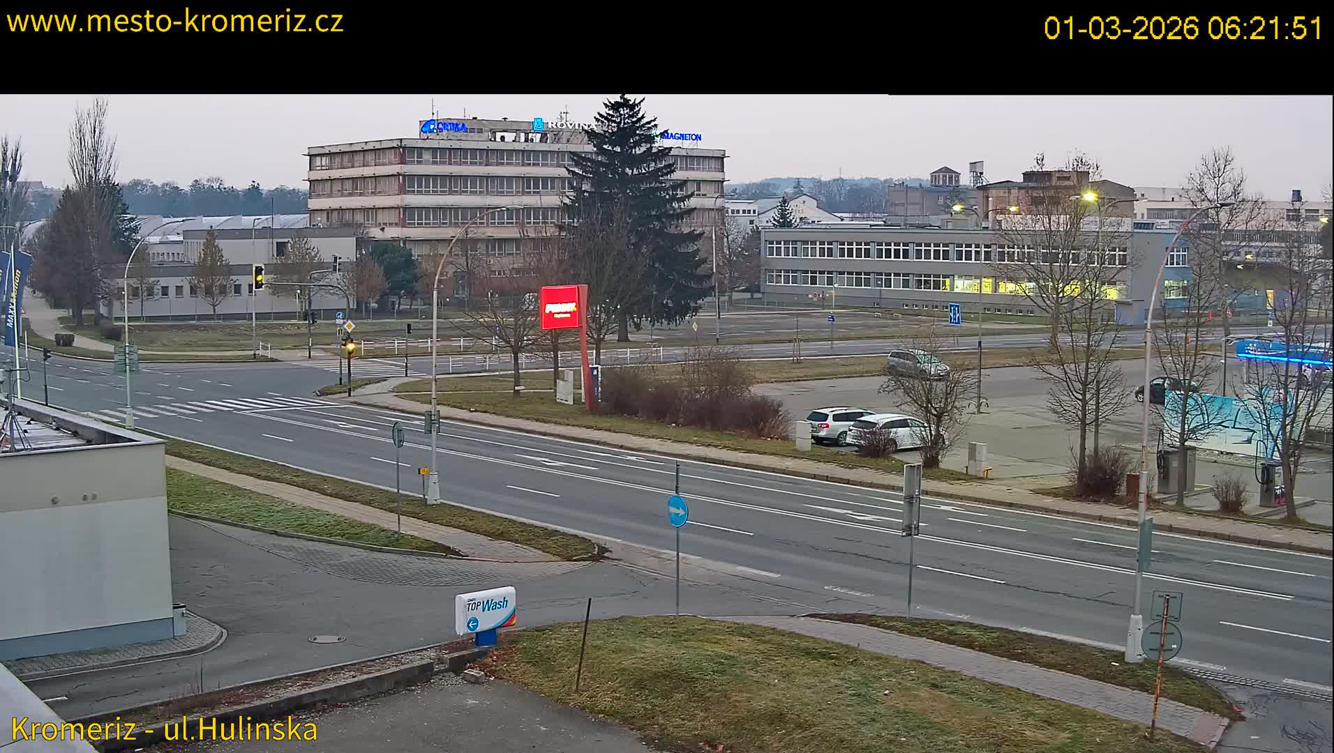 Kroměříž ,  Hulínská & Kaplanova & Čelakovského Intersection Live Cam -  Kromeriz, Zlin, Czechia