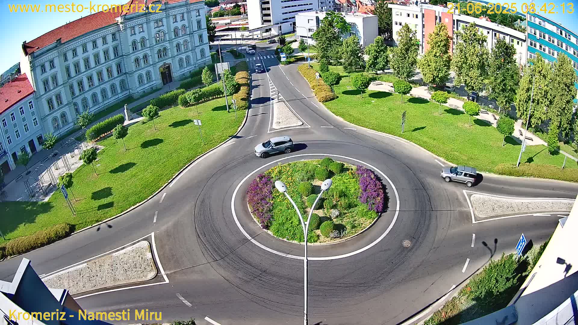 Kroměříž  , Náměstí Míru (Peace Square) Junction Live Cam - Kromeriz, Zlin, Czechia