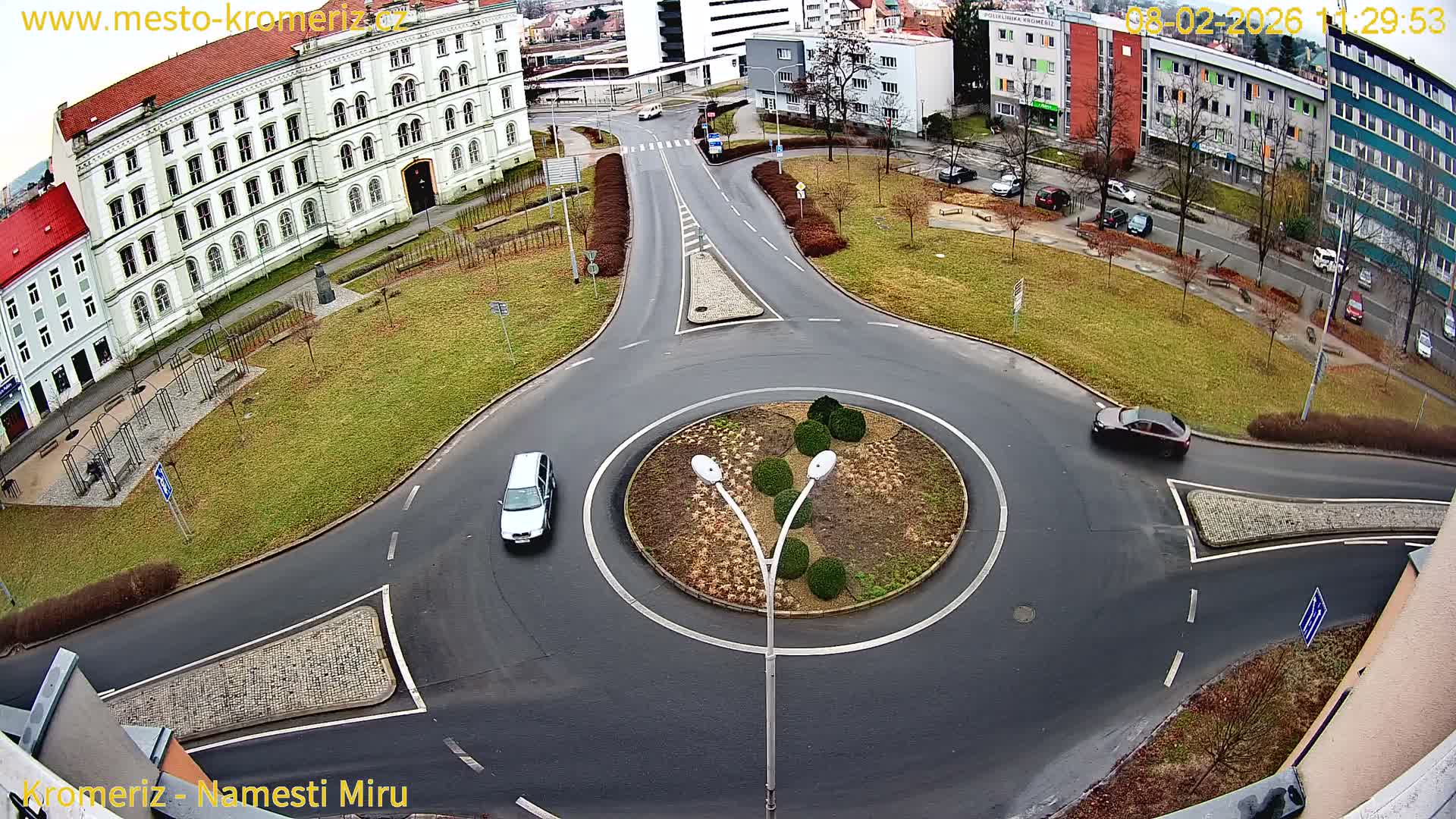 Kroměříž  , Náměstí Míru (Peace Square) Junction Live Cam - Kromeriz, Zlin, Czechia