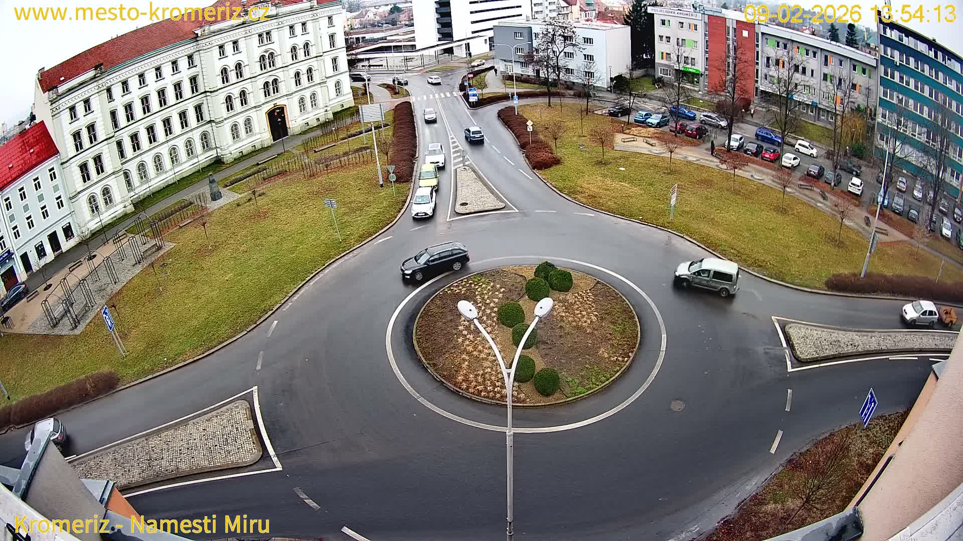 Kroměříž  , Náměstí Míru (Peace Square) Junction Live Cam - Kromeriz, Zlin, Czechia