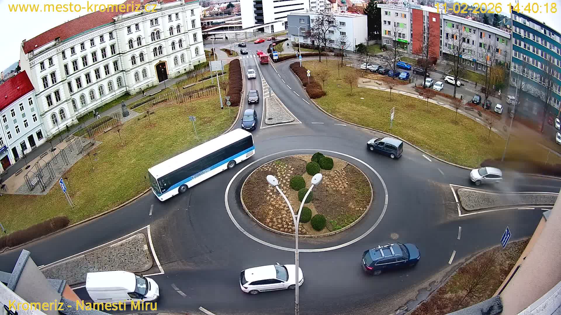 Kroměříž  , Náměstí Míru (Peace Square) Junction Live Cam - Kromeriz, Zlin, Czechia