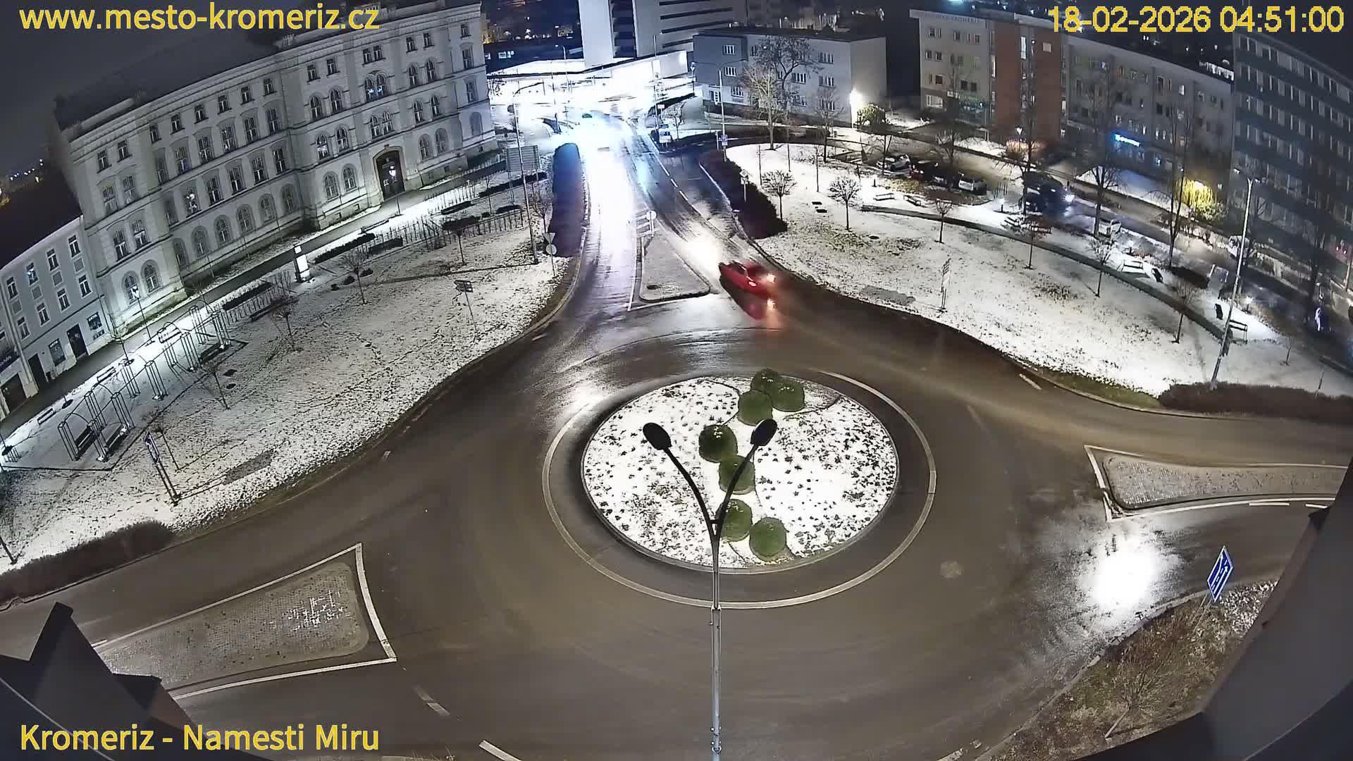 Kroměříž  , Náměstí Míru (Peace Square) Junction Live Cam - Kromeriz, Zlin, Czechia
