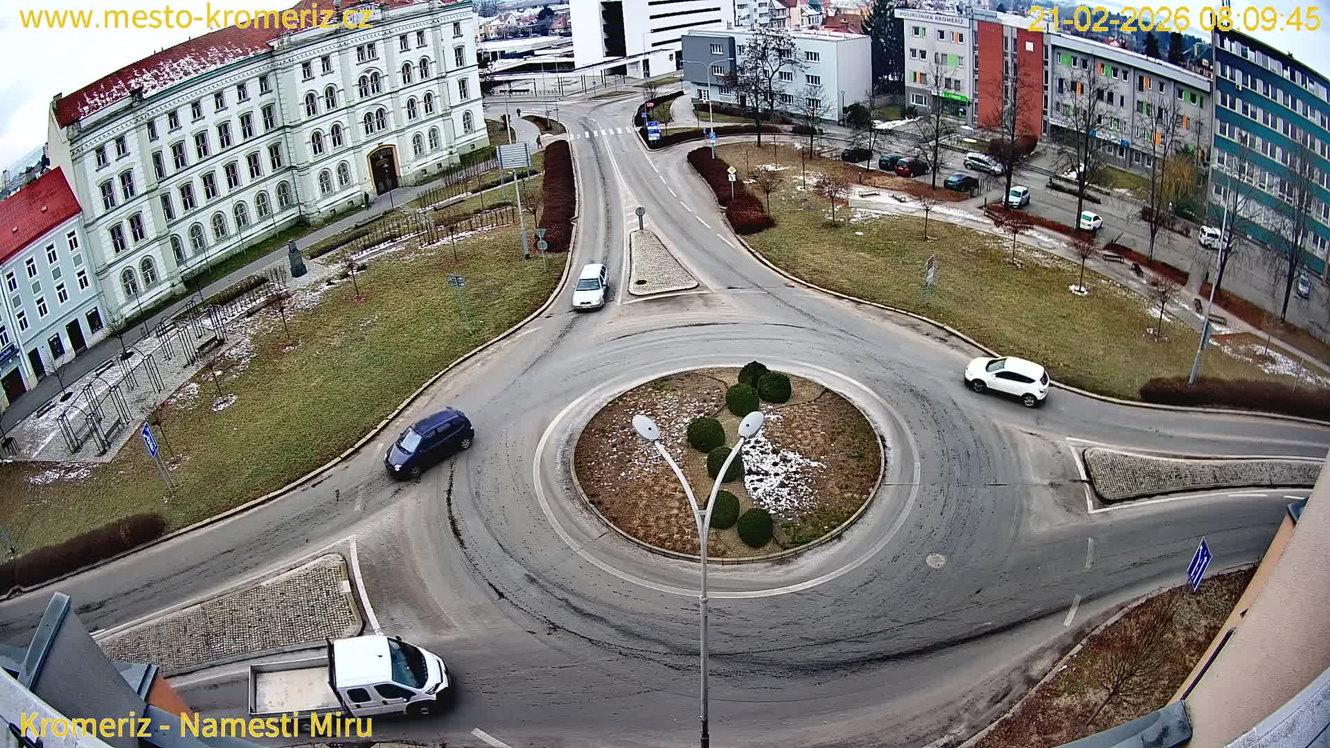 Kroměříž  , Náměstí Míru (Peace Square) Junction Live Cam - Kromeriz, Zlin, Czechia