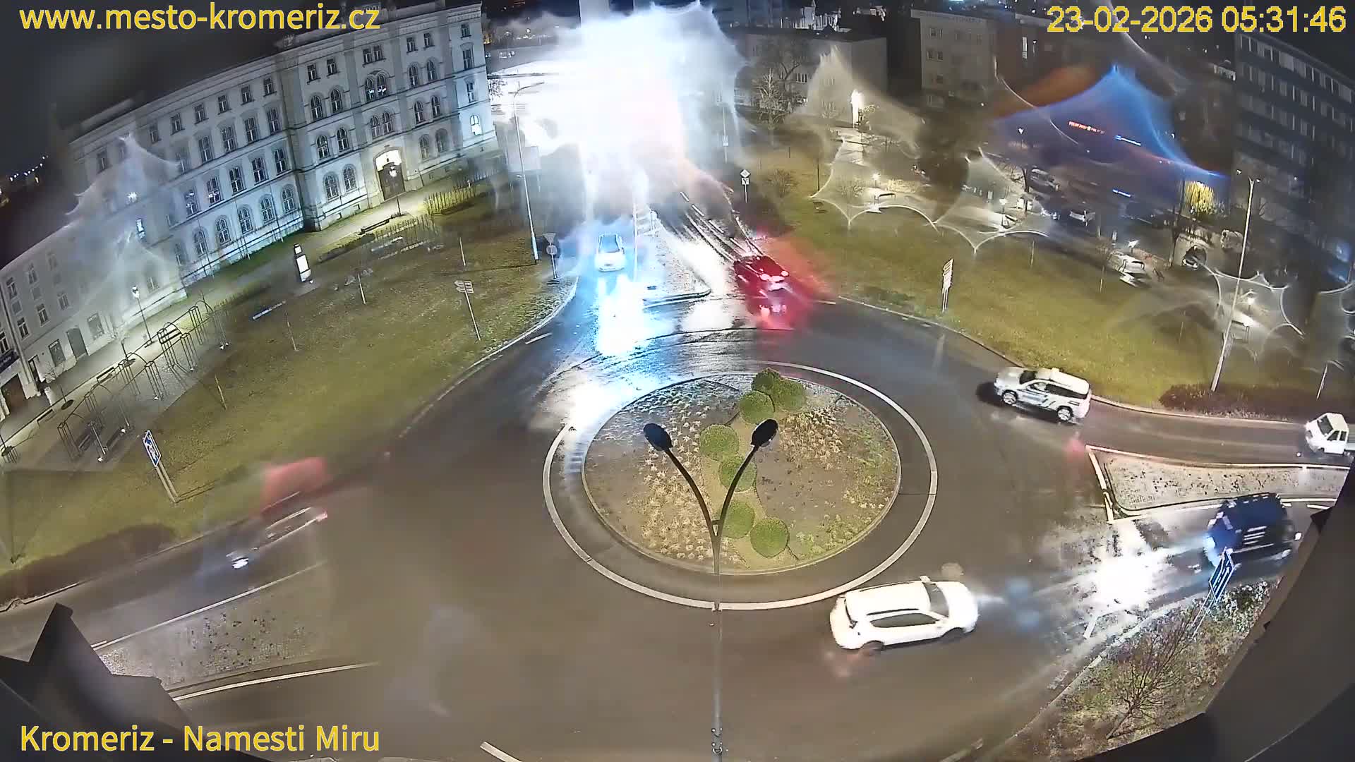Kroměříž  , Náměstí Míru (Peace Square) Junction Live Cam - Kromeriz, Zlin, Czechia