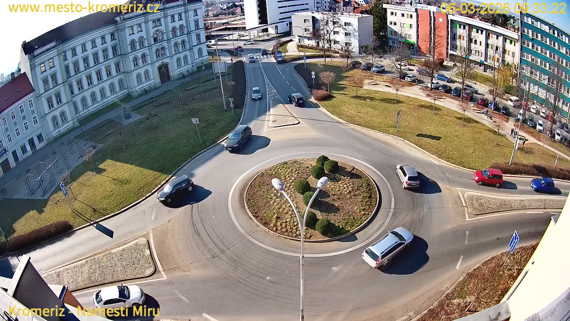 Kroměříž  , Náměstí Míru (Peace Square) Junction Live Cam - Kromeriz, Zlin, Czechia