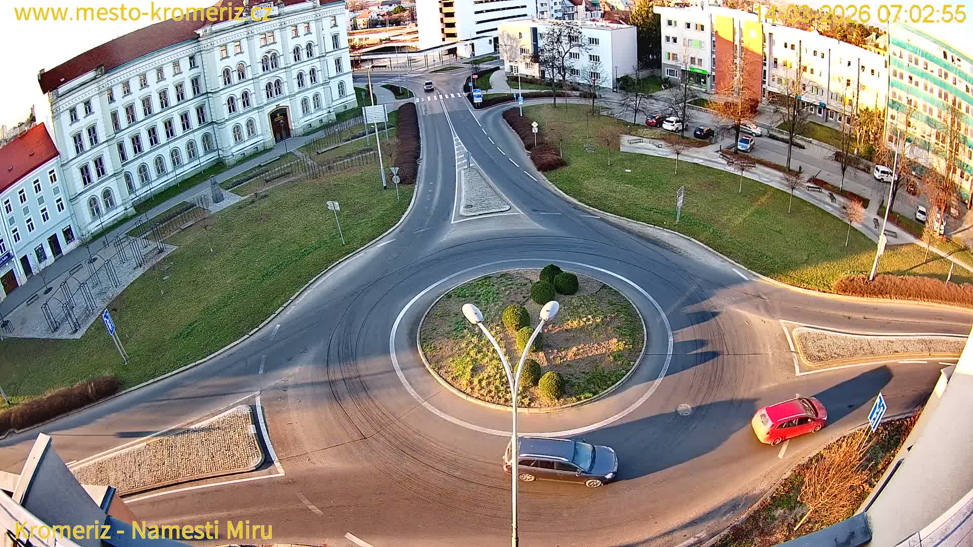 Kroměříž  , Náměstí Míru (Peace Square) Junction Live Cam - Kromeriz, Zlin, Czechia