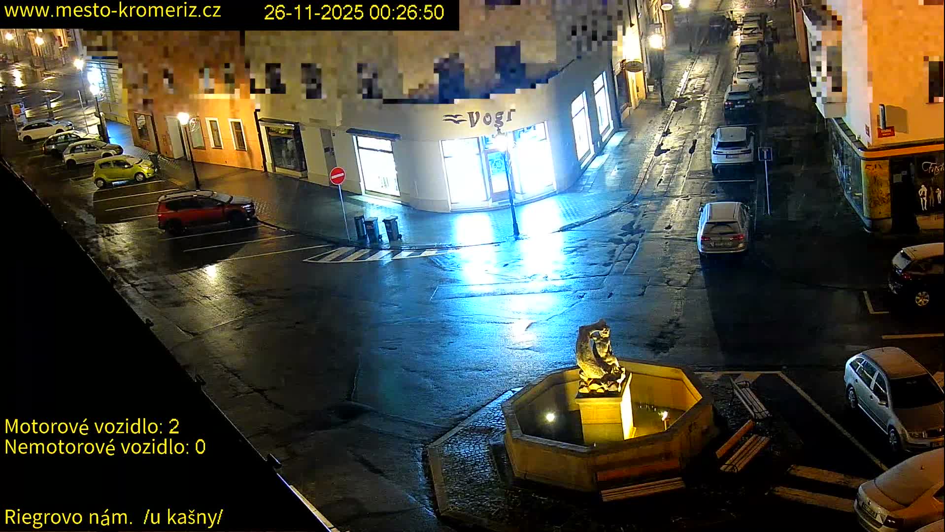 Kroměříž - Riegrovo Náměstí Fountain (Rieger Square) Live Cam - Kromeriz, Zlin, Czechia