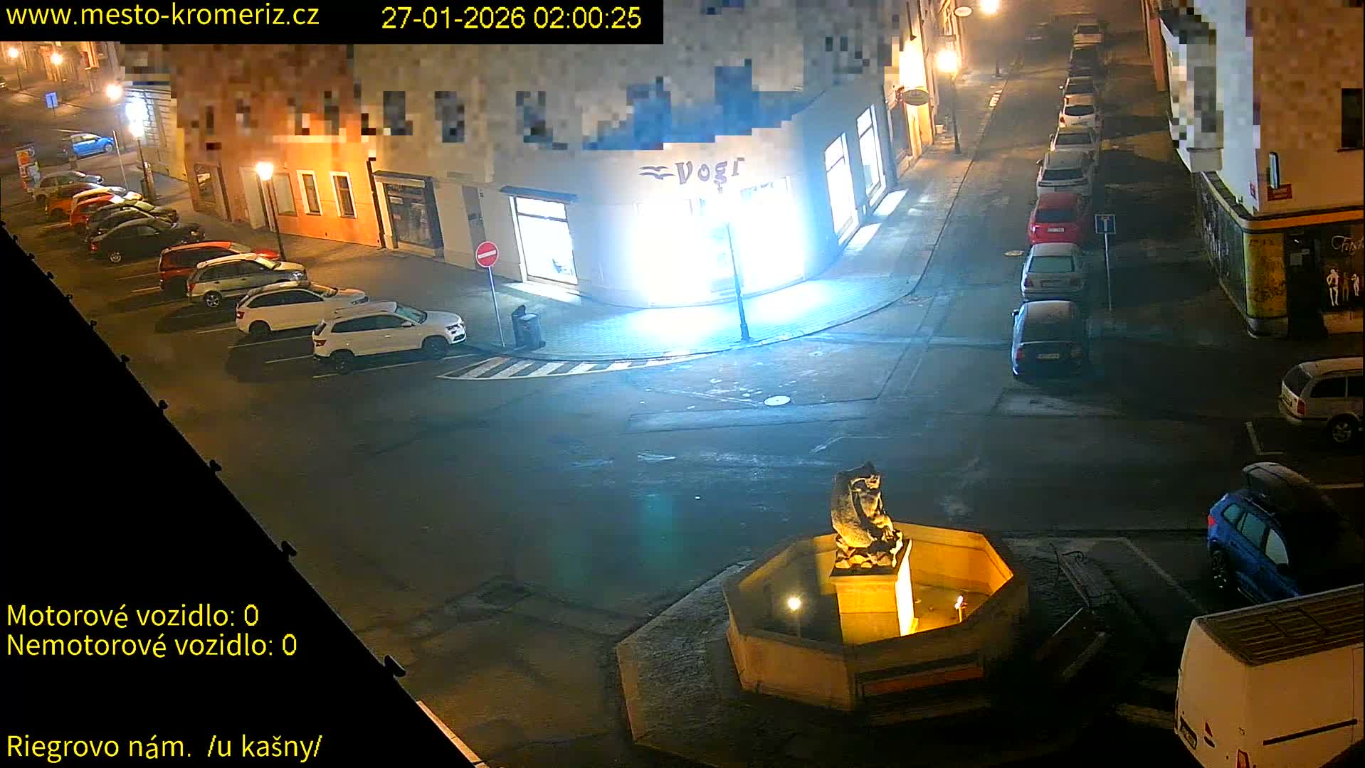 Kroměříž - Riegrovo Náměstí Fountain (Rieger Square) Live Cam - Kromeriz, Zlin, Czechia