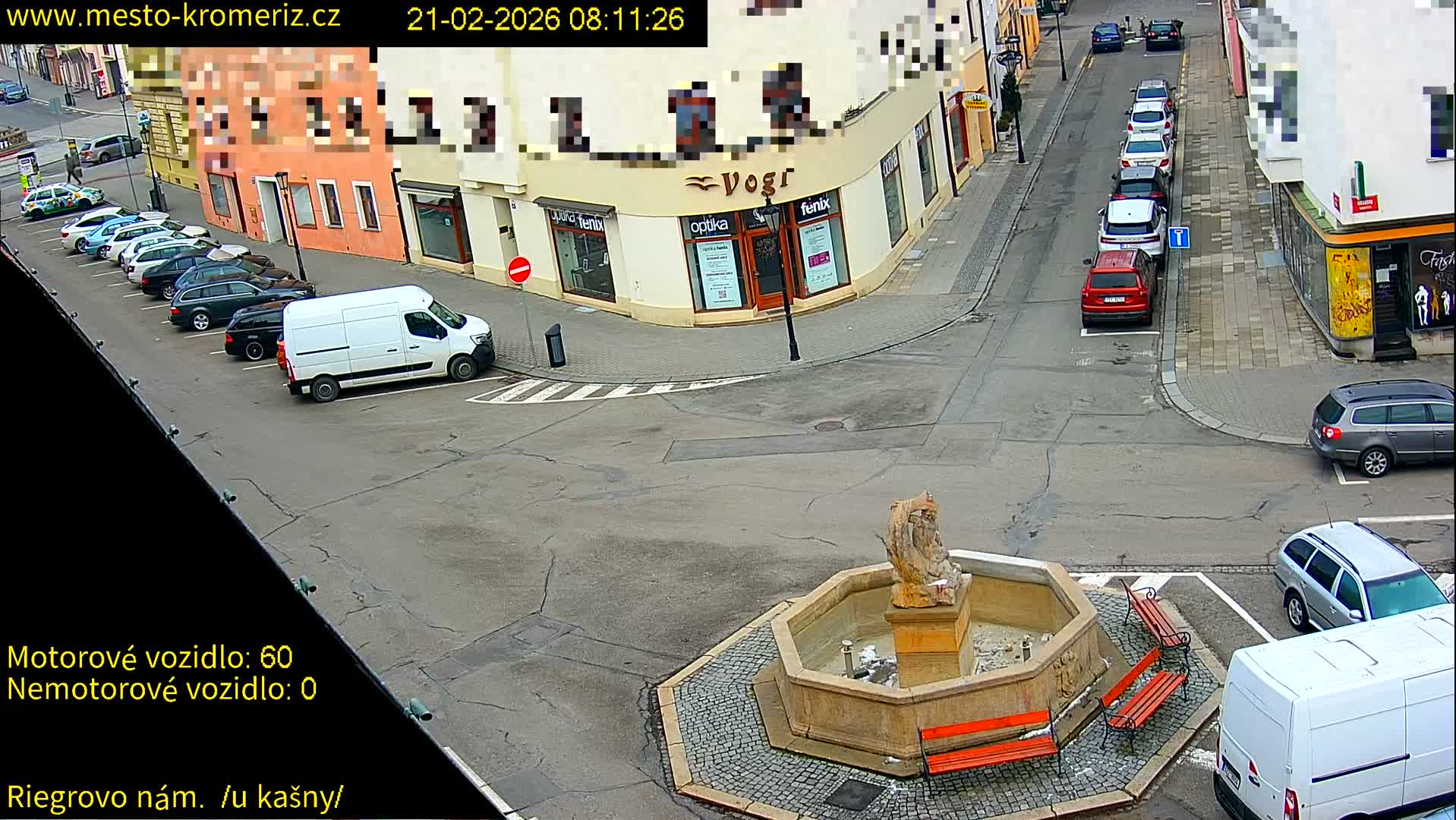 Kroměříž - Riegrovo Náměstí Fountain (Rieger Square) Live Cam - Kromeriz, Zlin, Czechia