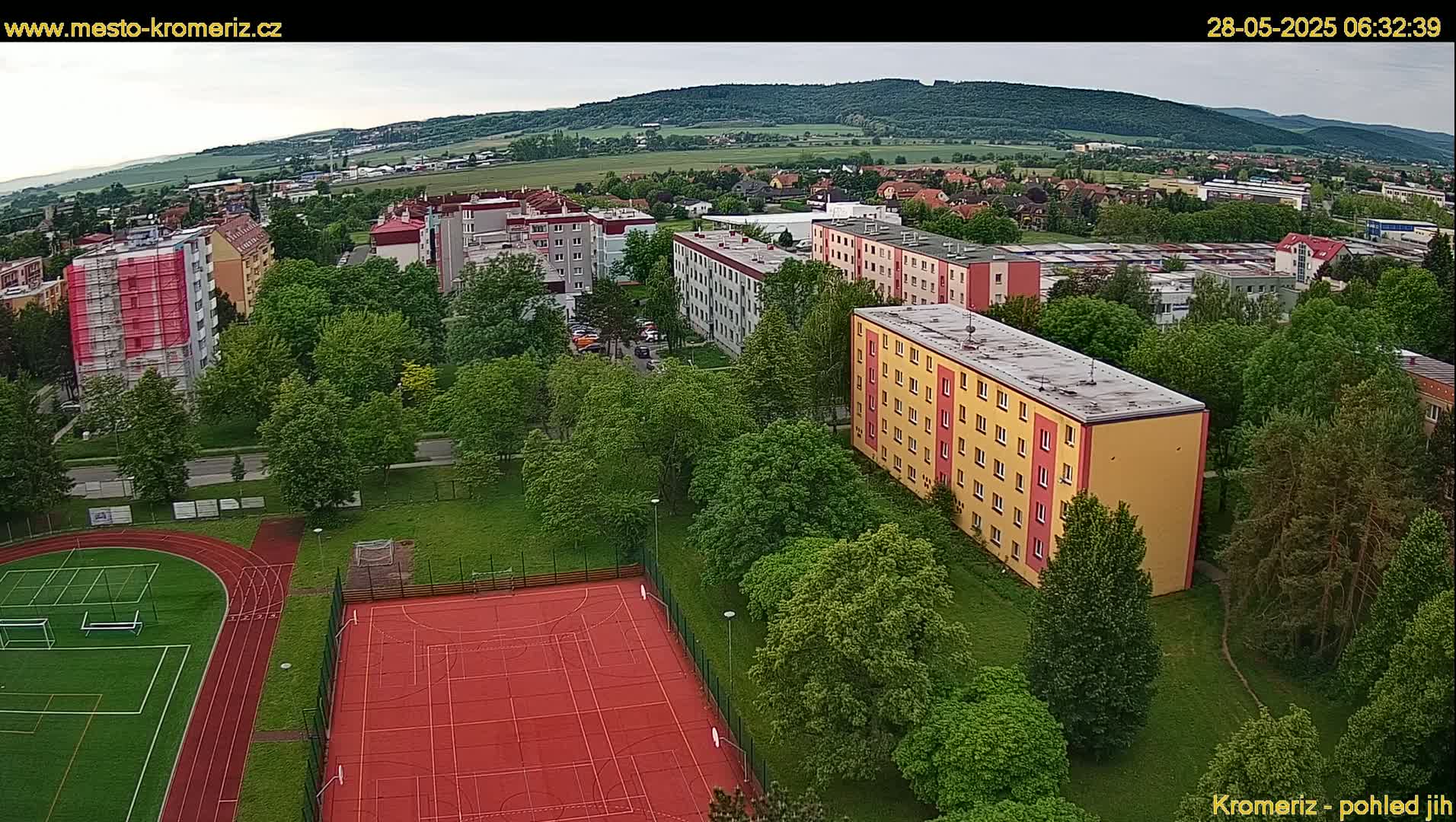 Kroměříž  South View Skyline Live Cam - Kromeriz, Zlin, Czechia