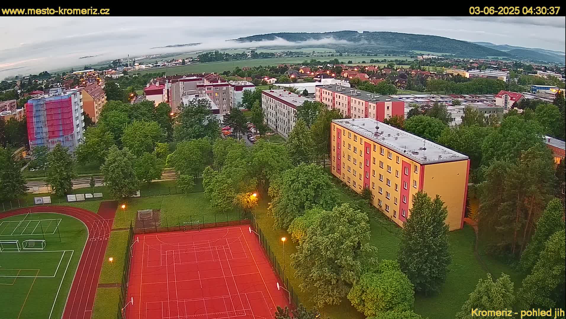 Kroměříž  South View Skyline Live Cam - Kromeriz, Zlin, Czechia