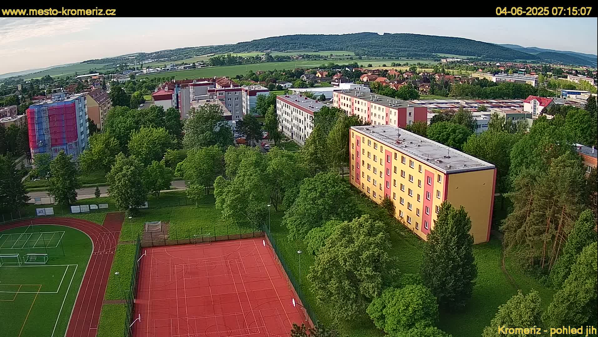 Kroměříž  South View Skyline Live Cam - Kromeriz, Zlin, Czechia