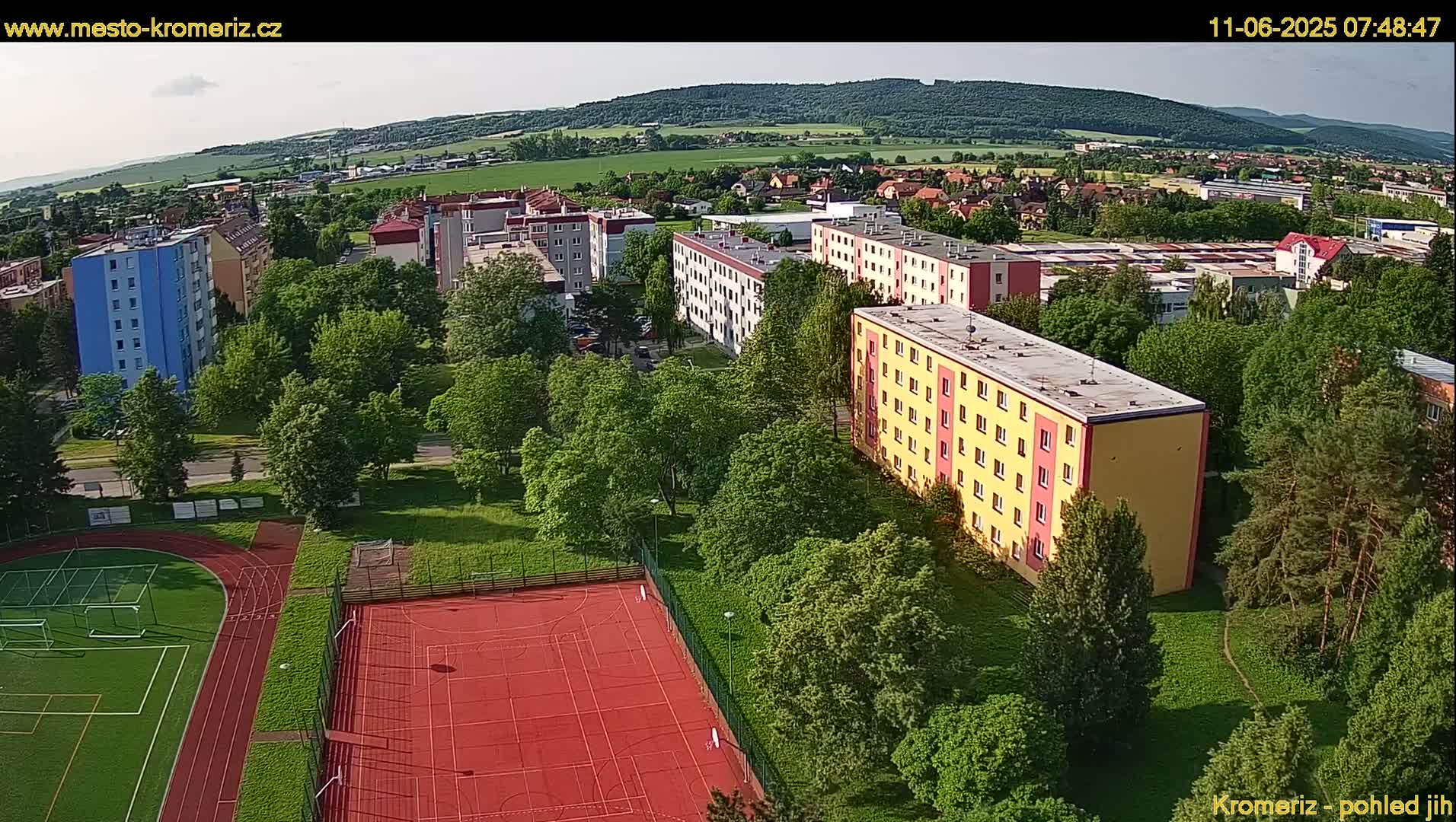 Kroměříž  South View Skyline Live Cam - Kromeriz, Zlin, Czechia