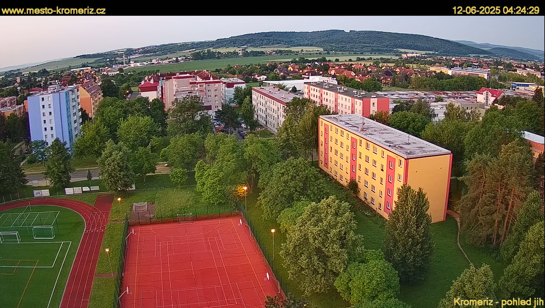 Kroměříž  South View Skyline Live Cam - Kromeriz, Zlin, Czechia