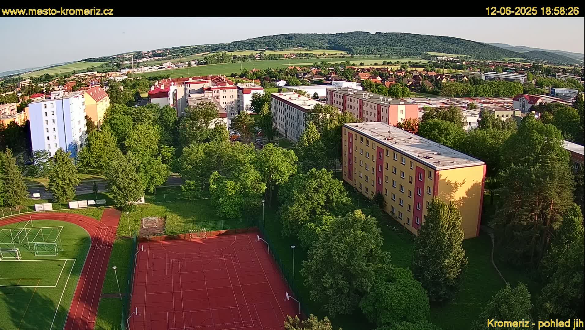 Kroměříž  South View Skyline Live Cam - Kromeriz, Zlin, Czechia