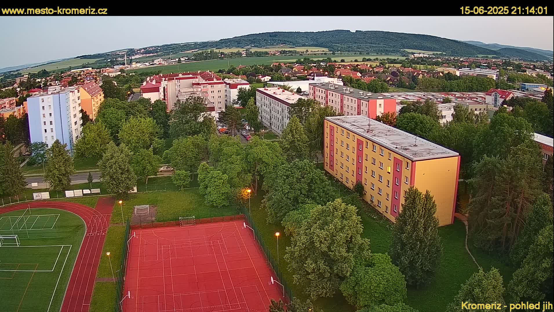 Kroměříž  South View Skyline Live Cam - Kromeriz, Zlin, Czechia