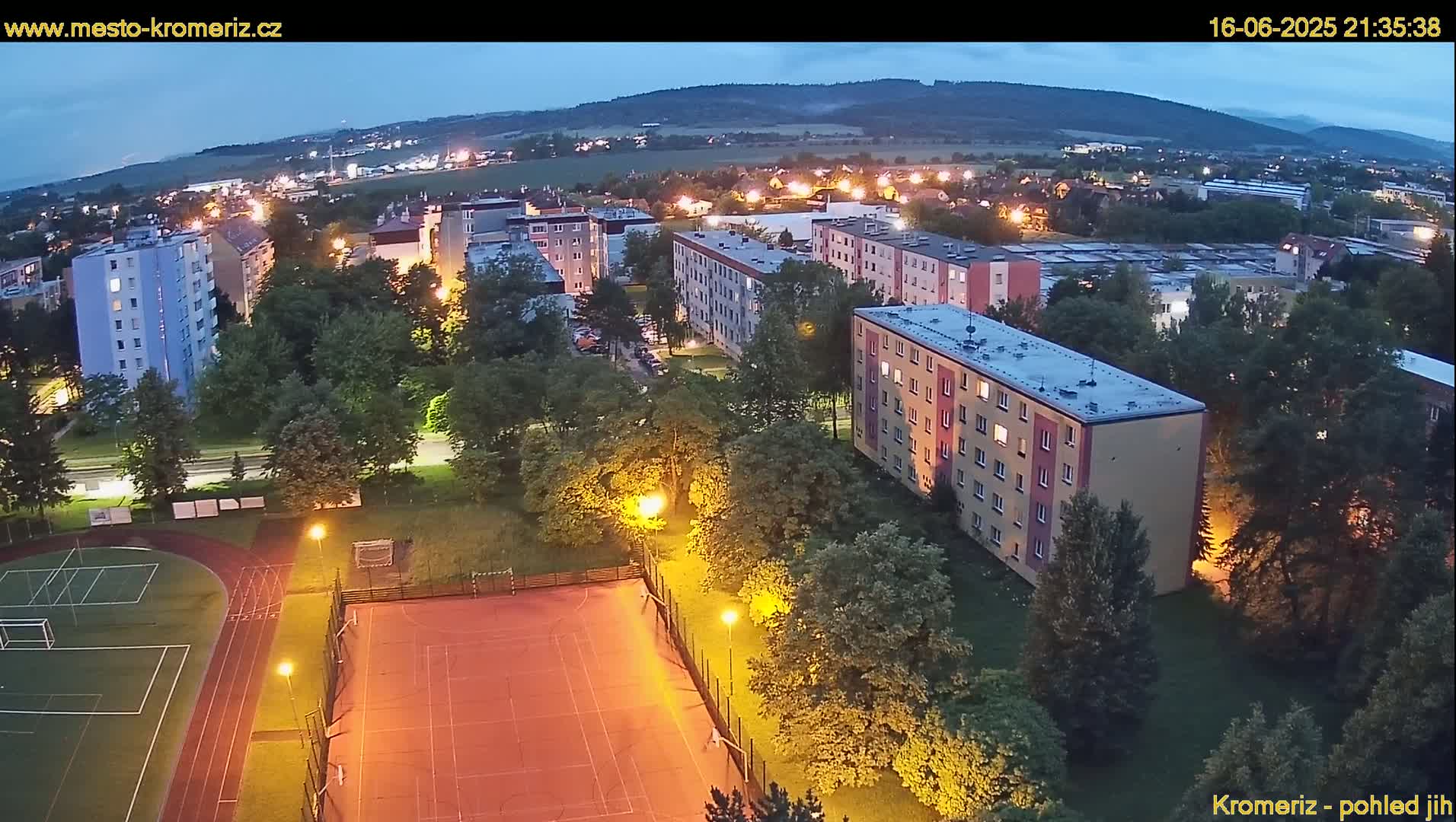 Kroměříž  South View Skyline Live Cam - Kromeriz, Zlin, Czechia