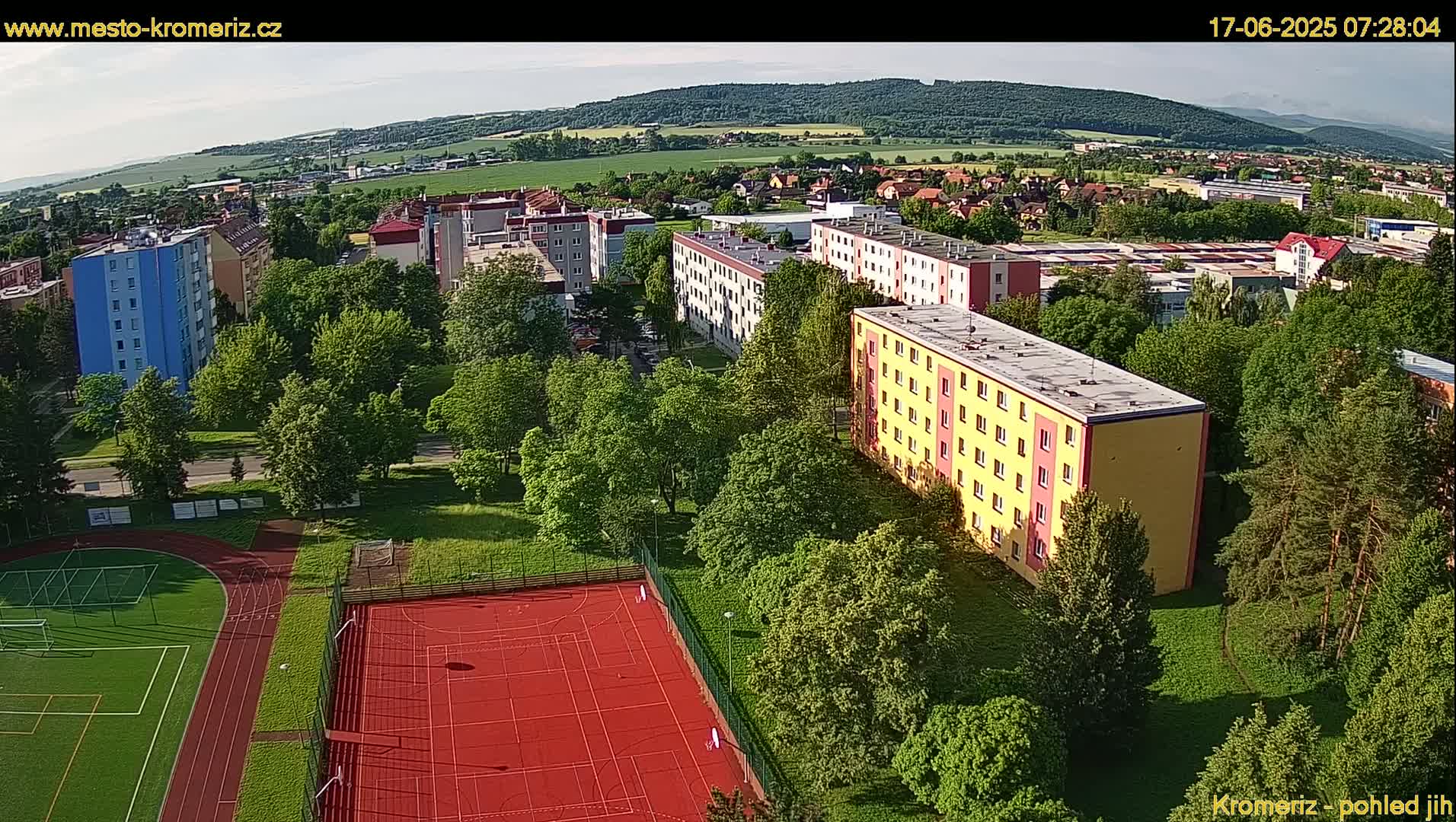 Kroměříž  South View Skyline Live Cam - Kromeriz, Zlin, Czechia