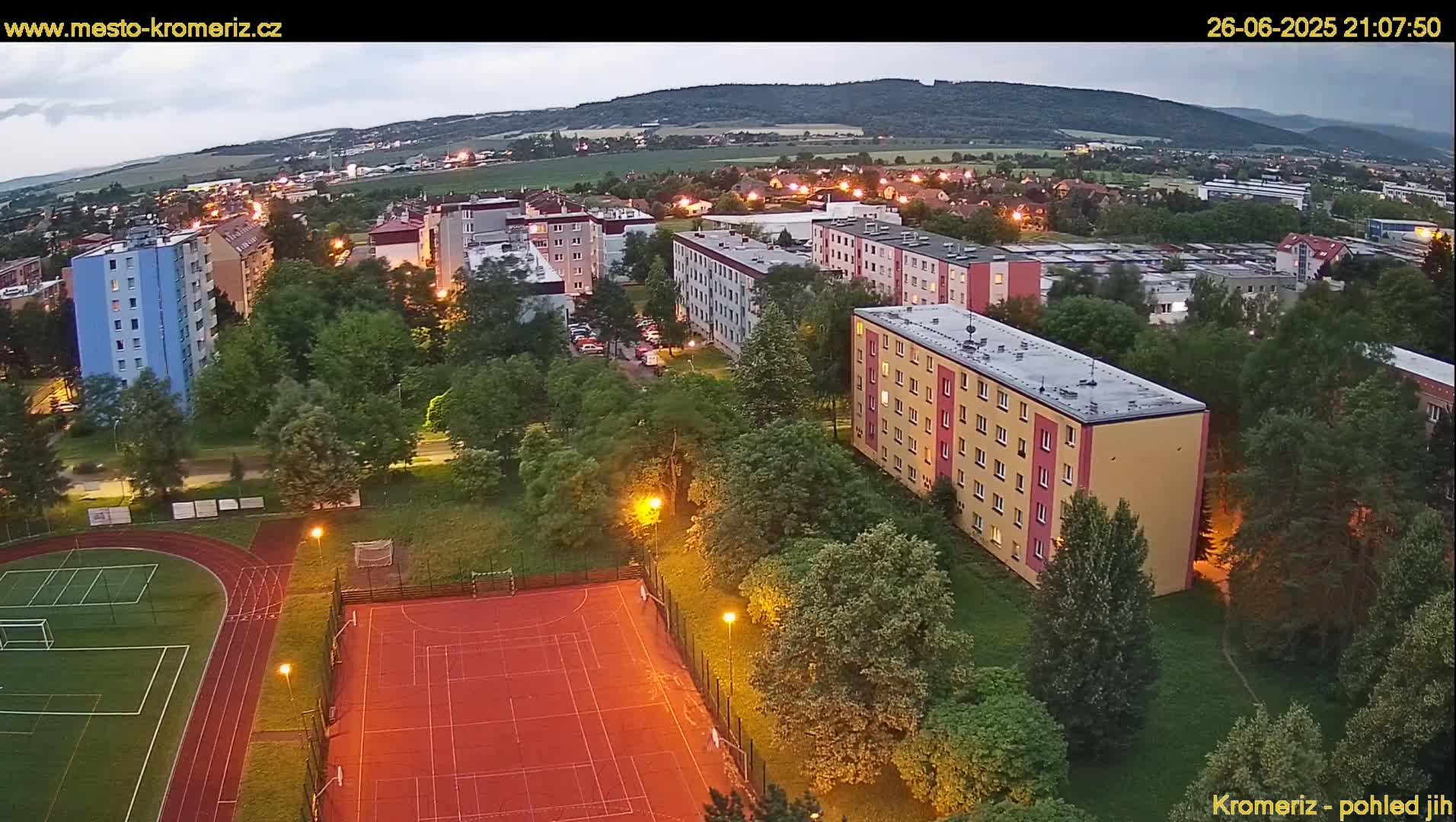 Kroměříž  South View Skyline Live Cam - Kromeriz, Zlin, Czechia