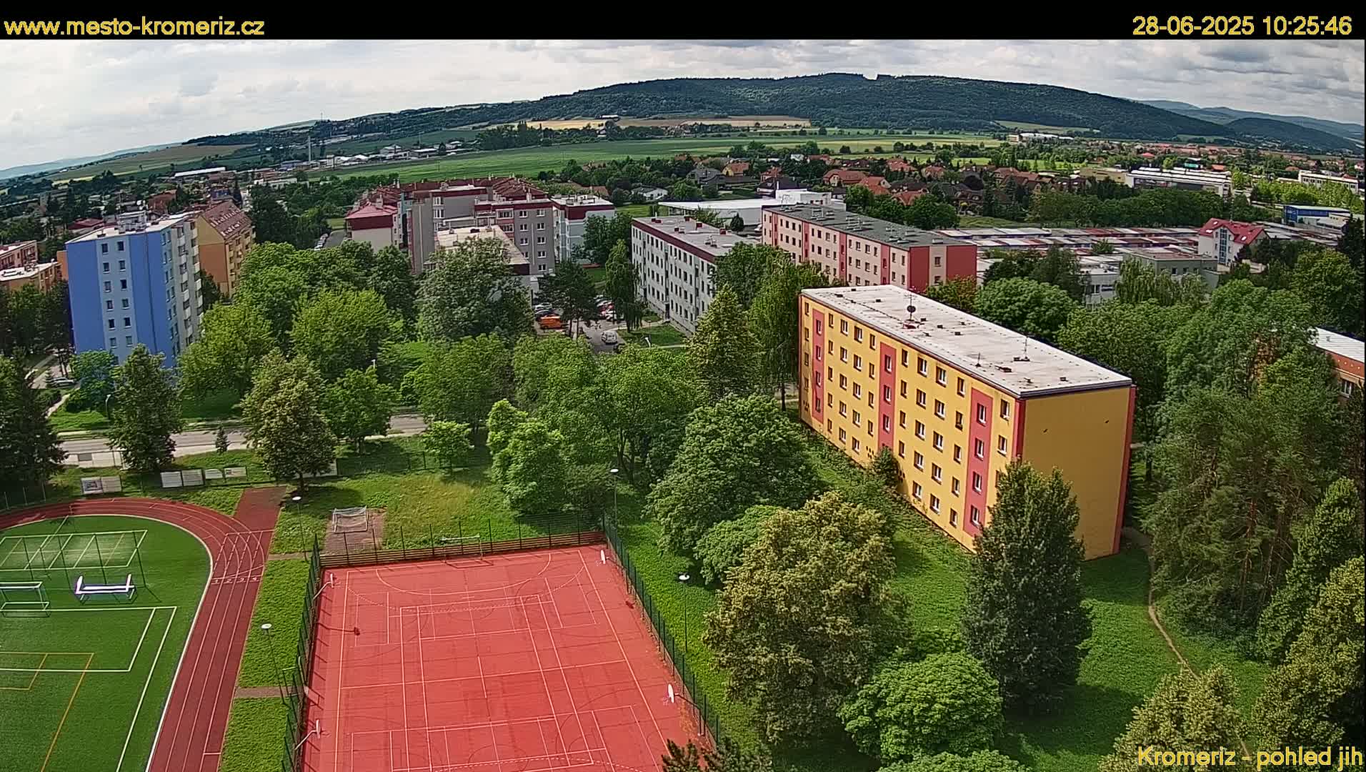 Kroměříž  South View Skyline Live Cam - Kromeriz, Zlin, Czechia
