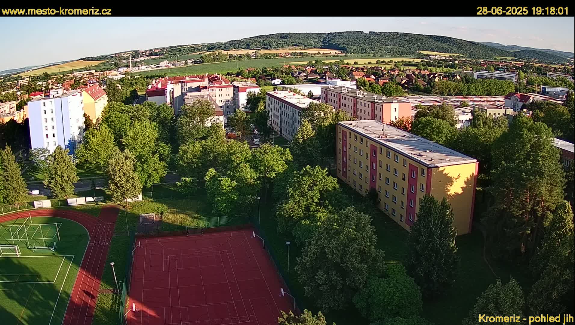 Kroměříž  South View Skyline Live Cam - Kromeriz, Zlin, Czechia
