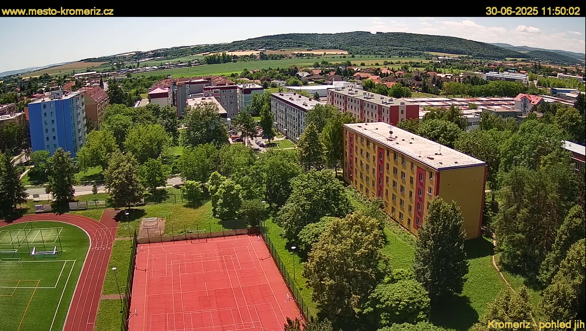 Kroměříž  South View Skyline Live Cam - Kromeriz, Zlin, Czechia