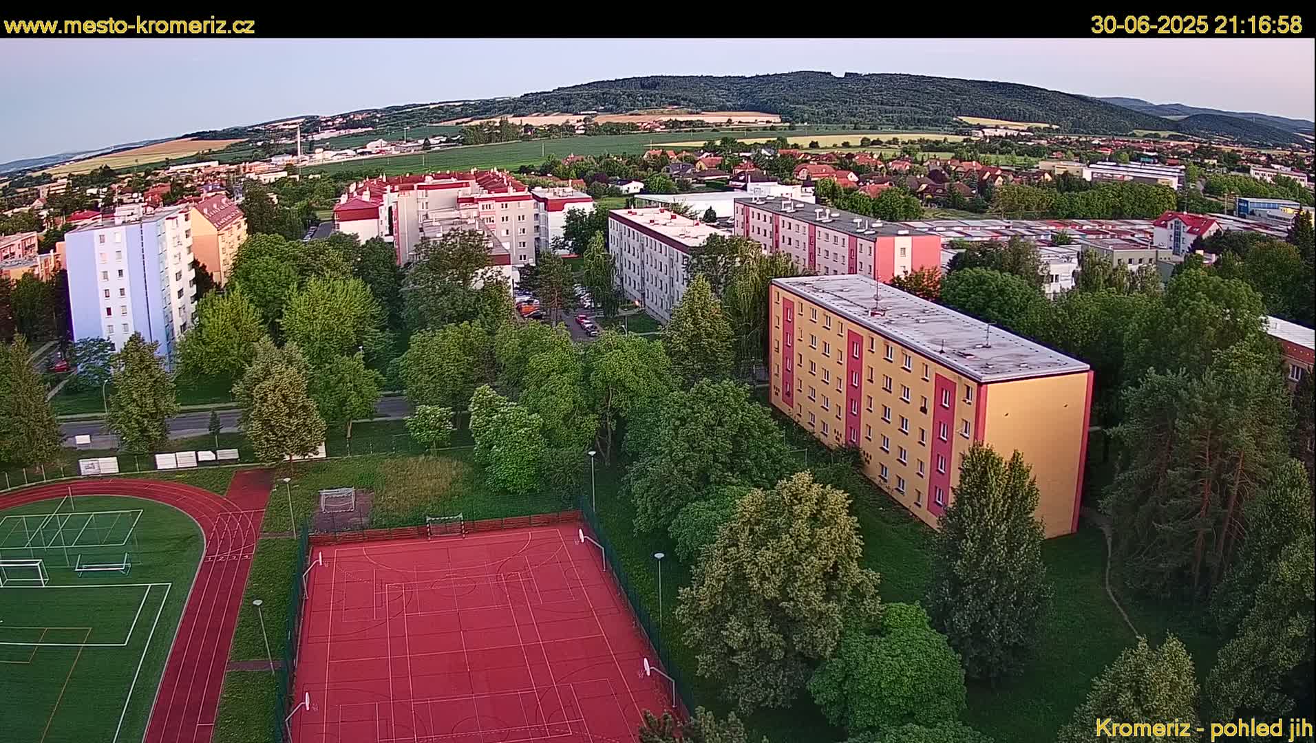 Kroměříž  South View Skyline Live Cam - Kromeriz, Zlin, Czechia