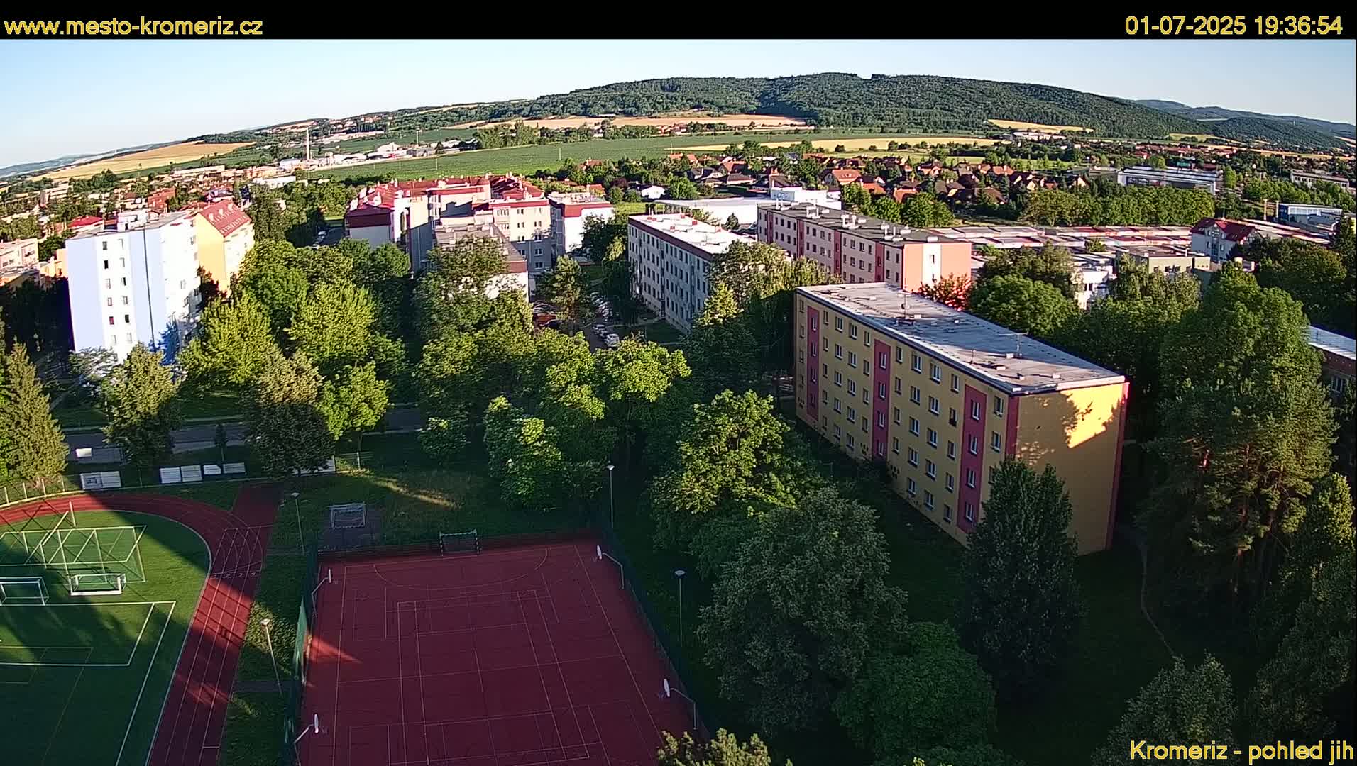 Kroměříž  South View Skyline Live Cam - Kromeriz, Zlin, Czechia