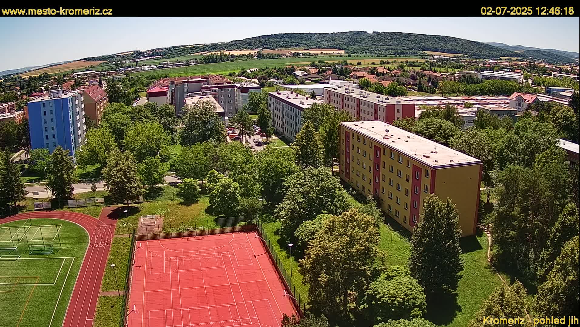 Kroměříž  South View Skyline Live Cam - Kromeriz, Zlin, Czechia