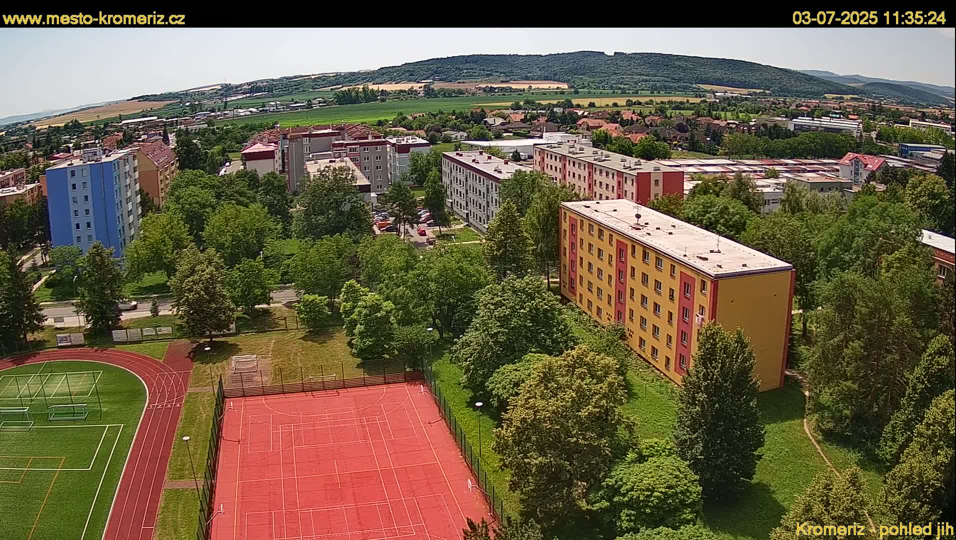 Kroměříž  South View Skyline Live Cam - Kromeriz, Zlin, Czechia