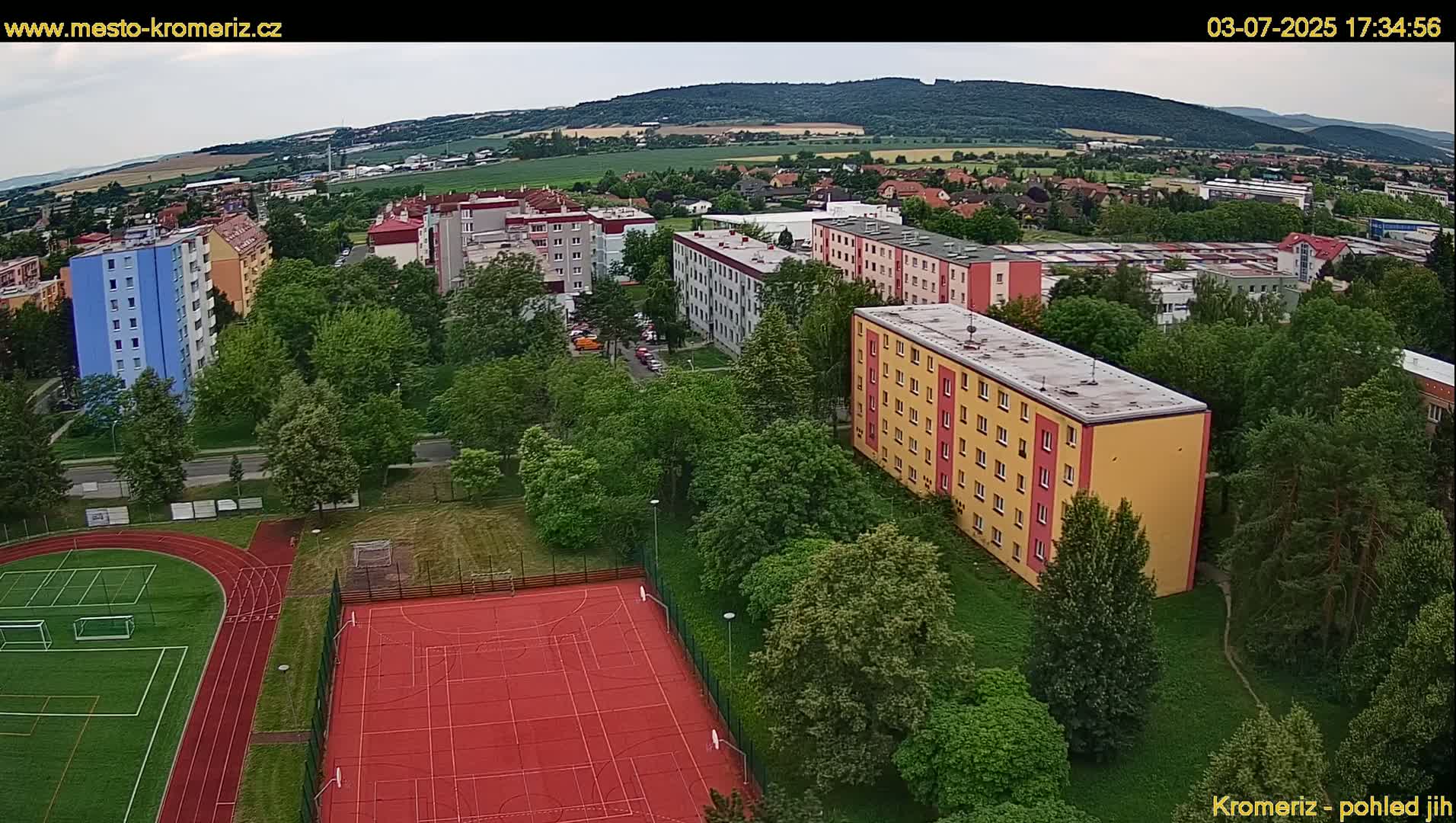 Kroměříž  South View Skyline Live Cam - Kromeriz, Zlin, Czechia