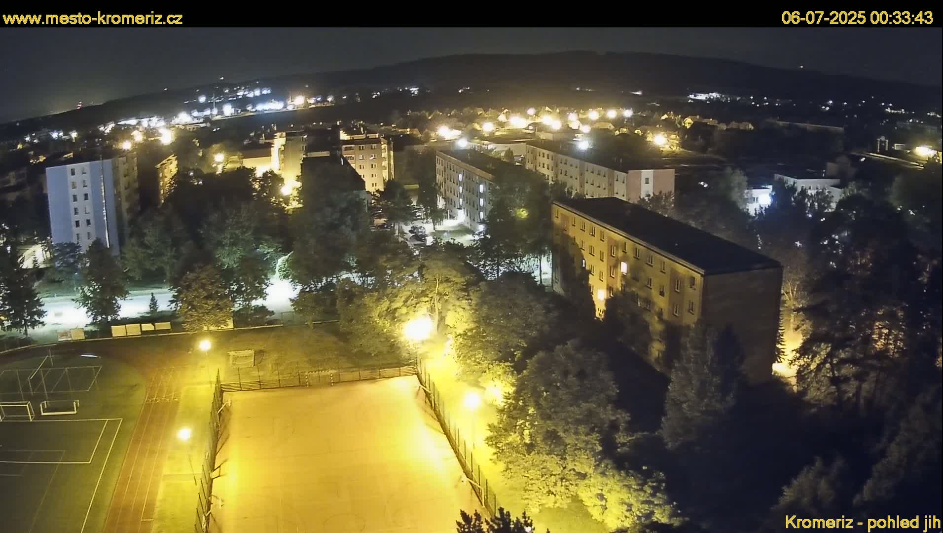 Kroměříž  South View Skyline Live Cam - Kromeriz, Zlin, Czechia