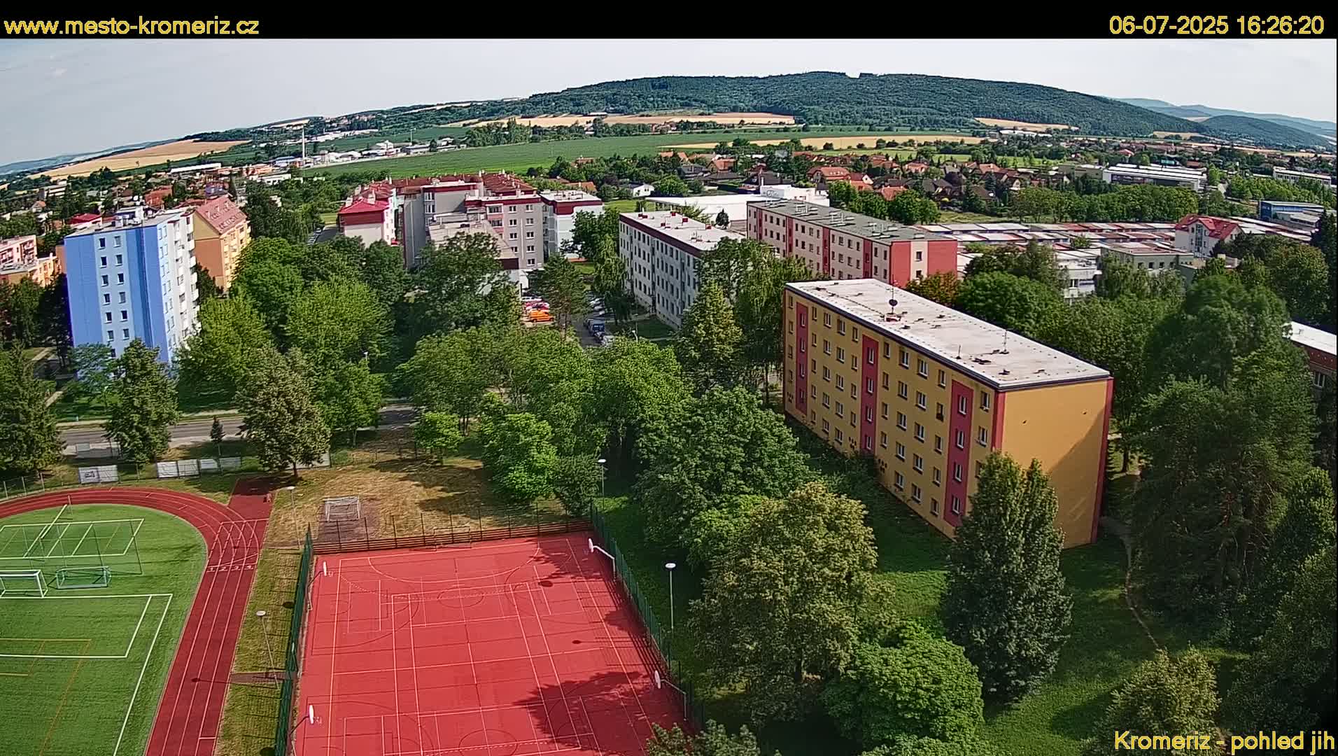 Kroměříž  South View Skyline Live Cam - Kromeriz, Zlin, Czechia